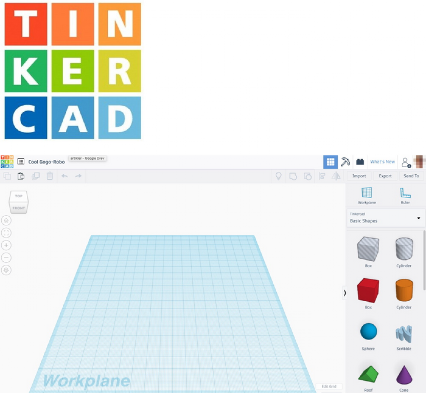 Screendump af programmet TinkerCad